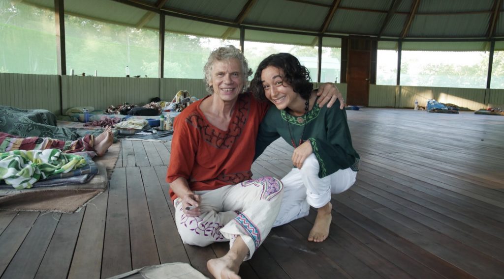 Allan Finney (left), during an ayahuasca retreat in the Peruvian jungle.